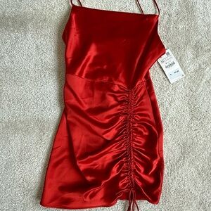 Zara Red Satin Mini Dress